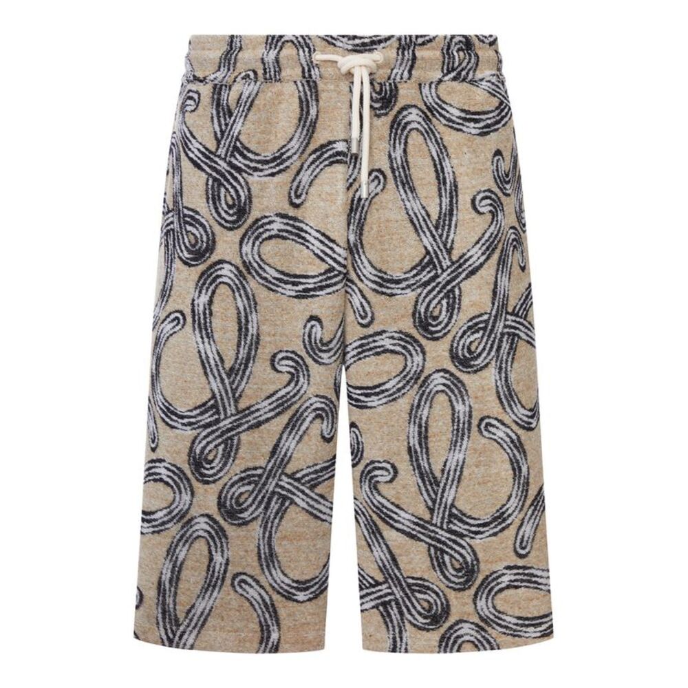 Loewe X Paula`S Ibiza Men Terry Shorts With All-Over Anagram